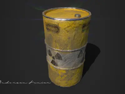 Oil Barrel and Radiation Barrel Low-poly 3D model