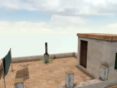 Old High-Quality 3D Colonial House Low-poly 3D model 11