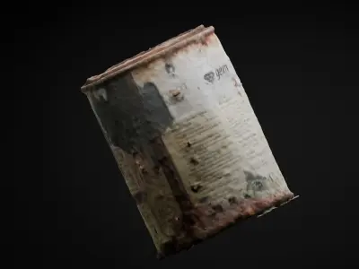 Rusted Old Paint Can 3D Model Low-poly 3D model