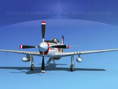 P-51D Mustang Fussin And Cussin 3D model