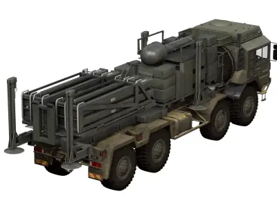 Sky Sabre Missile Launcher Truck  MAN HX77 Chassis  British Army Low-poly 3D model