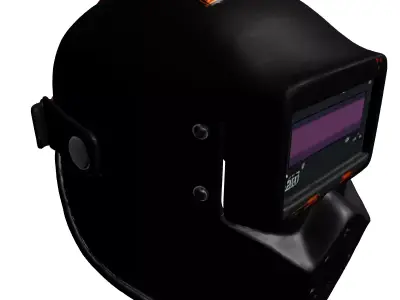Worn Industrial Welding Helmet Low-poly 3D model
