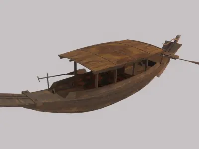 Thaiboat-Sampan-Chang wooden boat 3D model