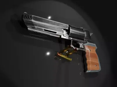 Revolver Gun law Breaker Low-Poly 3D Model Low-poly 3D model