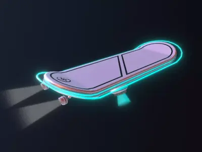 Sci-fi Hoverboard  Low-poly 3D model