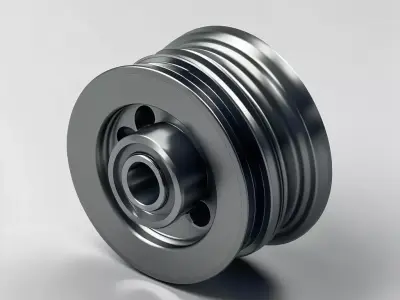 Realistic Triple Groove Pulley 3D Model Low-poly 3D model