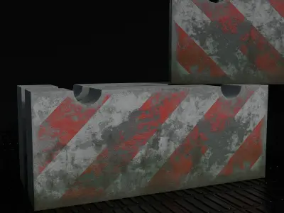 Concrete Barrier Low-poly 3D model buy