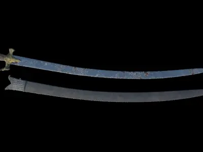Ancient Indian Sword Low-poly 3D model