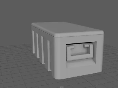 Military industrial cargo container Free 3D model