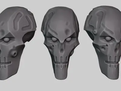 Sinister 3D Print Model Evil Space Mechanoid with Varied Heads Free 3D print model