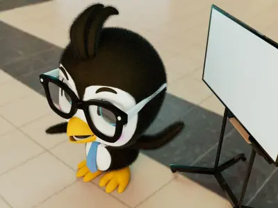 Cute Penguin Low-poly 3D model