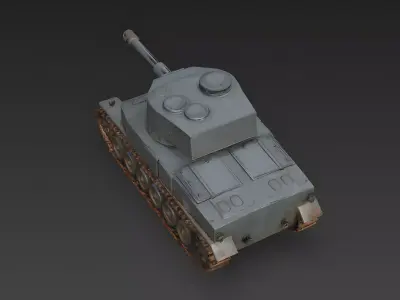 WWII Heavy Battle Tank 3D Model Low-poly 3D model