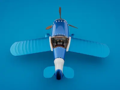 3d Biplane airplane 3D model