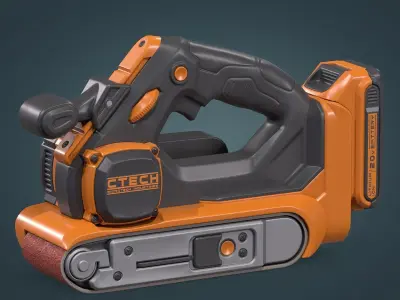 Portable Belt Sander Low-poly 3D model