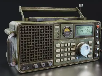 Military Field Radio Receiver Low-poly 3D model