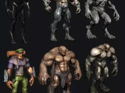 Fighters Characters 3D model