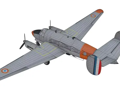 Dassault MD 312 Flamant Low-poly 3D model purchase