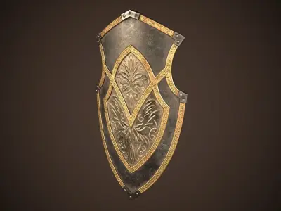 Knight Shield 01 Low-poly 3D model