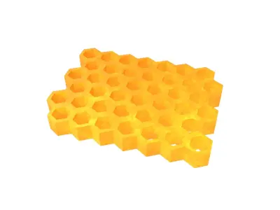 Honeycomb v1 001 Low-poly 3D model