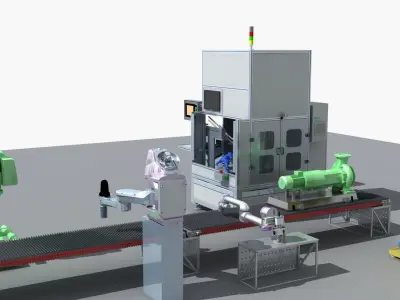 Industrial Equipment 32 - Motor Production Line 3D model