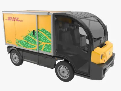 DHL delivery truck 3D model