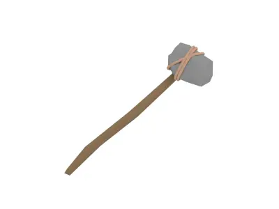 LowPoly StoneTools wooden axe Low-poly 3D model