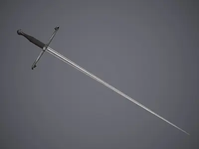 Estoc sword Low-poly 3D model