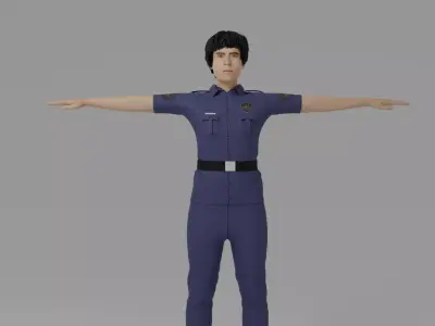 Police Man Low-poly 3D model purchase