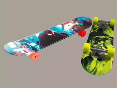 detailed skating board 3D model