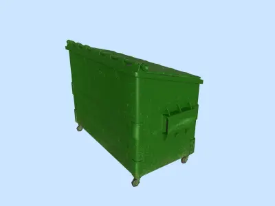 Dumpster lowpoly trash can Low-poly 3D model