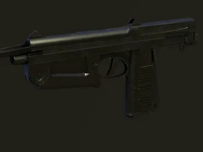 PM63 submachine gun Low-poly 3D model