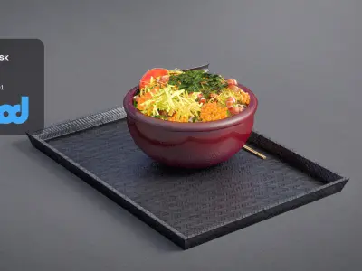 Sushi Rice Meal 3D model