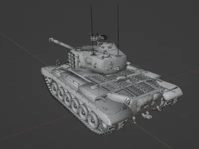 M46 Patton Low-poly 3D model
