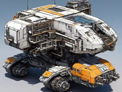 SciFi Mining Crawler Vehicle Low-poly 3D model