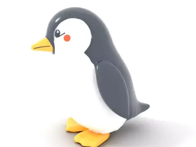 Charming Penguin Figure model pack Low-poly 3D model