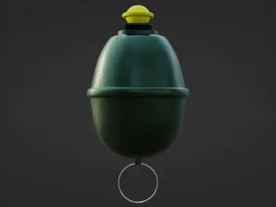 Eihandgranate M39 yellow - made in Blender Low-poly 3D model