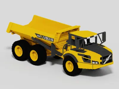 Voxel Volvo A40G Dumper Truck Low-poly 3D model