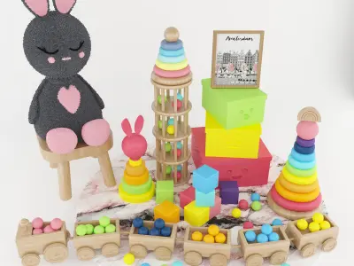 Kids toys set  3D model