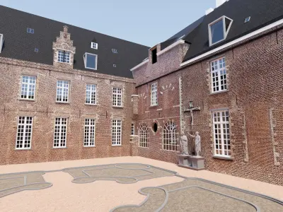 Old building courtyard 3D model