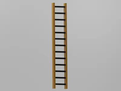 Game ready industrial ladder Low-poly 3D model