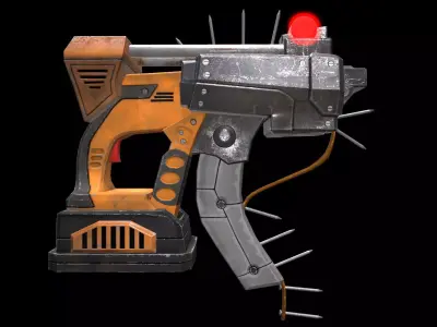 Futuristic Nail Gun Low-poly 3D model