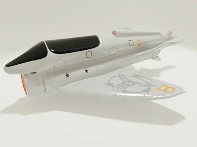 Space Ship Low-poly 3D model 3