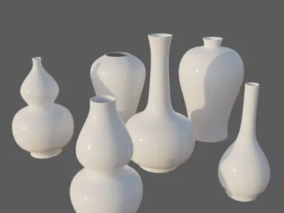 Chinese Classic Sytle Pocelain Vases Collection - 28 models 3D model