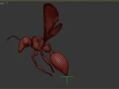 Mechanical Yellow Jacket Wasp Low-poly 3D model