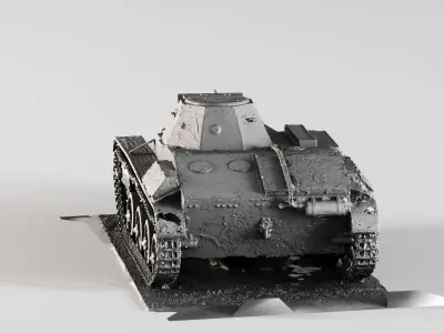 S00096 Raw 3D Scan of WWII Light Tank 3D print model