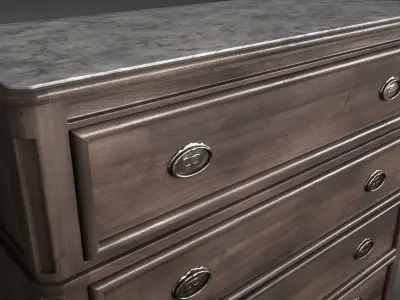 Sideboard chest of drawers with marble top 3D model
