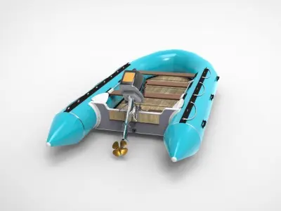 River rubber boat  3D model