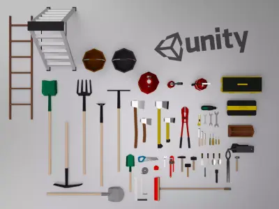 Tools Set Low-Poly 3D model