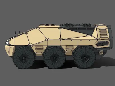 Amphibious APC Lowpoly Low-poly 3D model