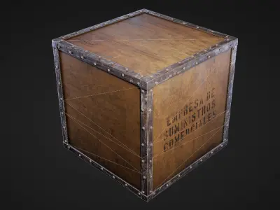Crates and Boxes Low-poly 3D model